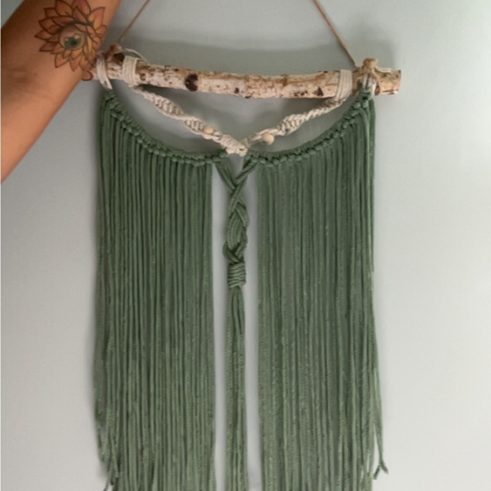 Handmade Macramé Wall Hanging in Sage Green